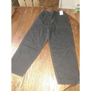 New Sz 4 27" Waist Black High Rise Denizen Levis Loose Taper Cotton Denim Jeans